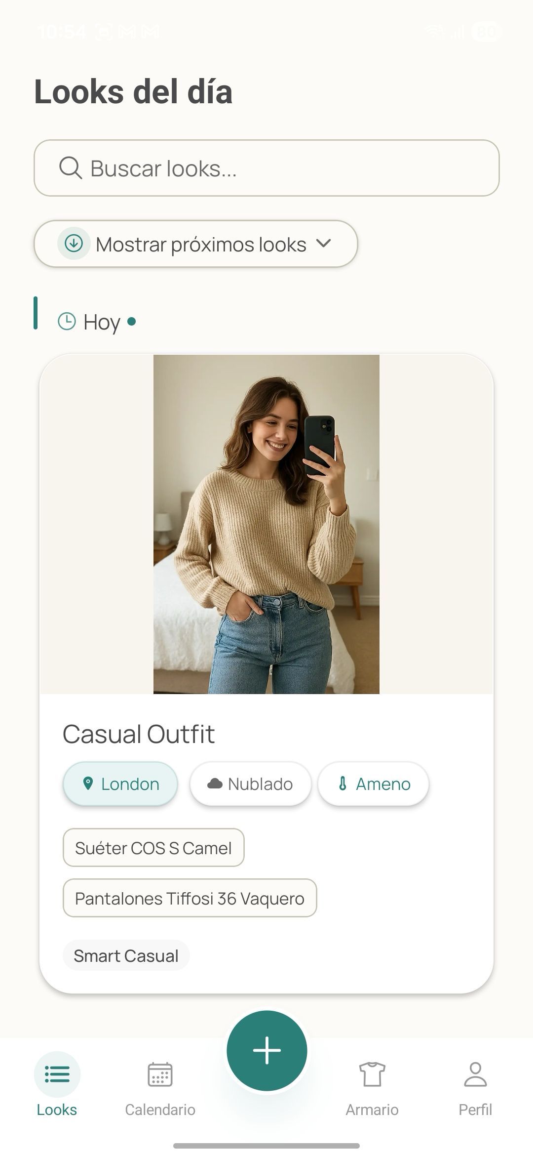 Outfint App Home Screen