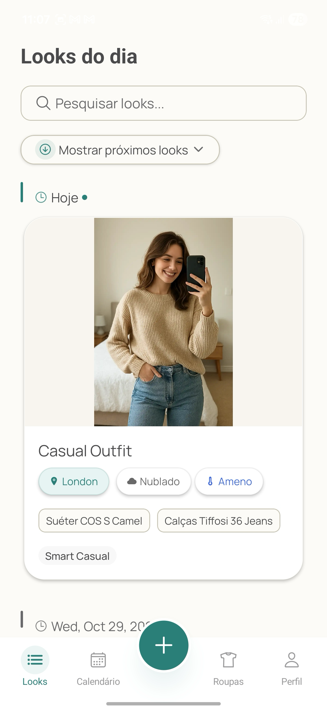 Outfint App Home Screen