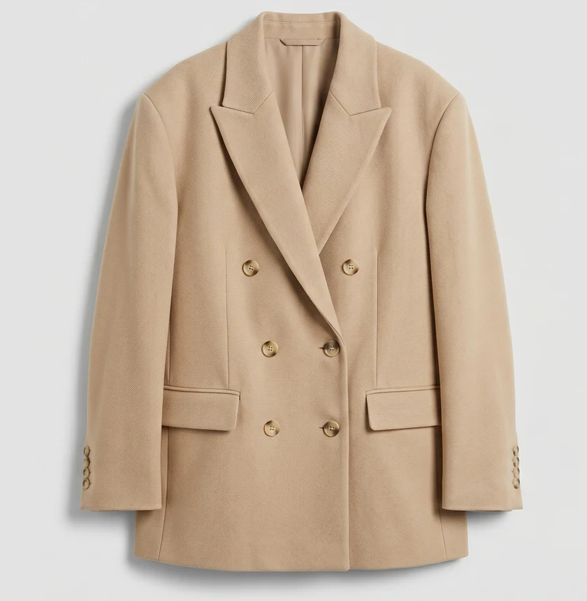 Camel double-breasted blazer